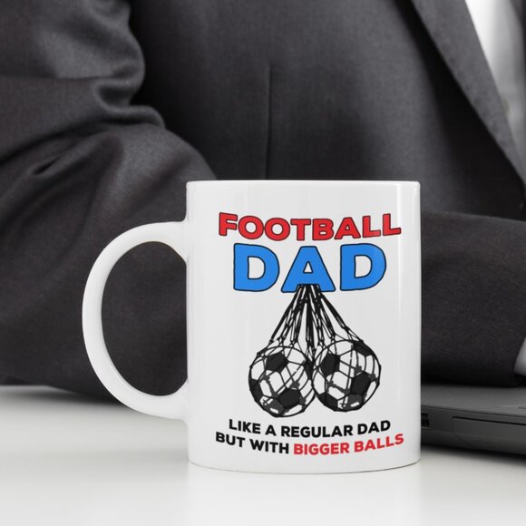 Funny 11oz White Mug for Stepdad – Football Dad - Funny Gift For Dad - Picture 4 of 4